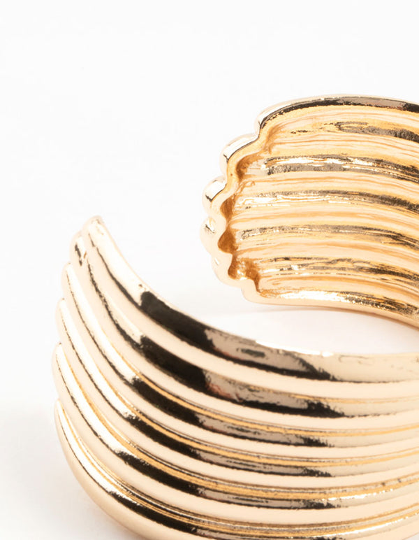 Gold Ribbed Wrist Cuff