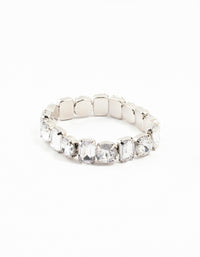 Silver Diamante Cluster Stretch Bracelet - link has visual effect only