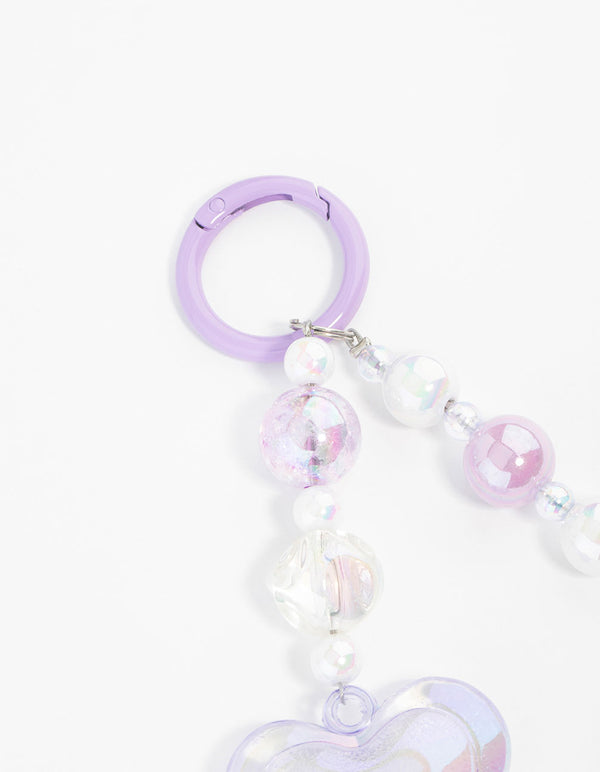 Purple  Large Heart Keychain