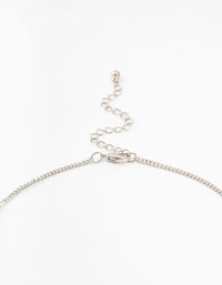 Silver Scallop Cubic Zirconia Flower Necklace & Earrings Set - link has visual effect only