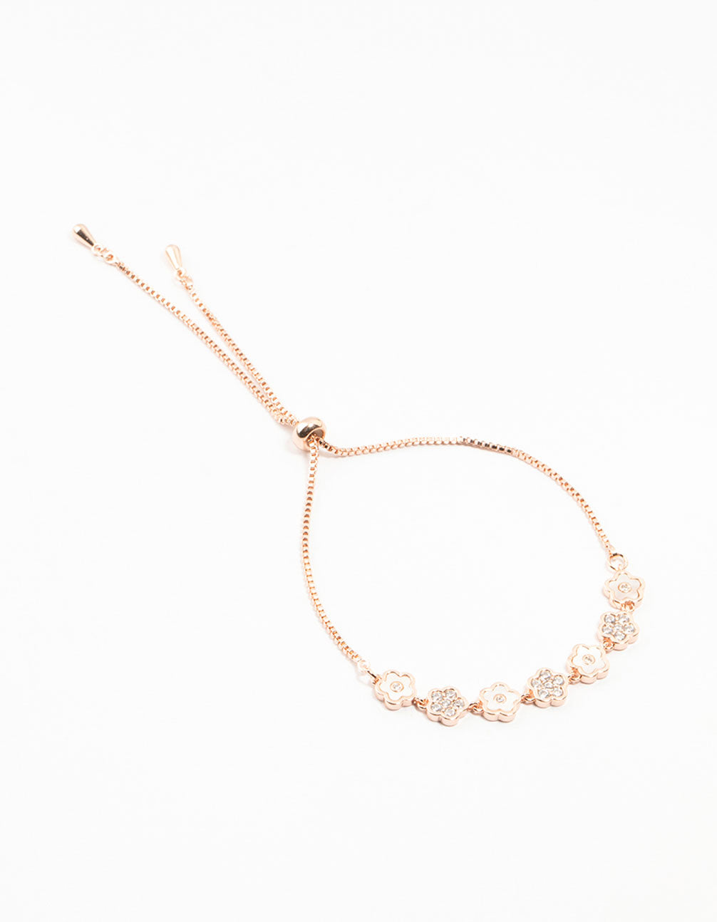 Rose Gold Plated Multiple Flowers Bracelet