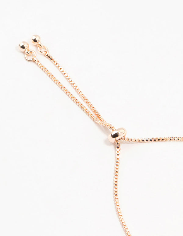 Rose Gold Purple Cubic Zirconia Toggle Bracelet