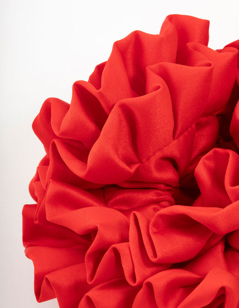Large Red Ruffle Fabric Scrunchie - Lovisa