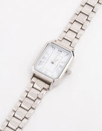 Silver Rectangle Roman Numeral Watch - link has visual effect only