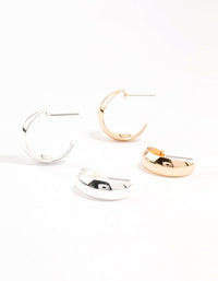 Mixed Metals Holographic Hoop Earrings 2-Pack - link has visual effect only