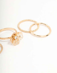 Gold Diamante Wire Flower Rings 4-Pack - link has visual effect only
