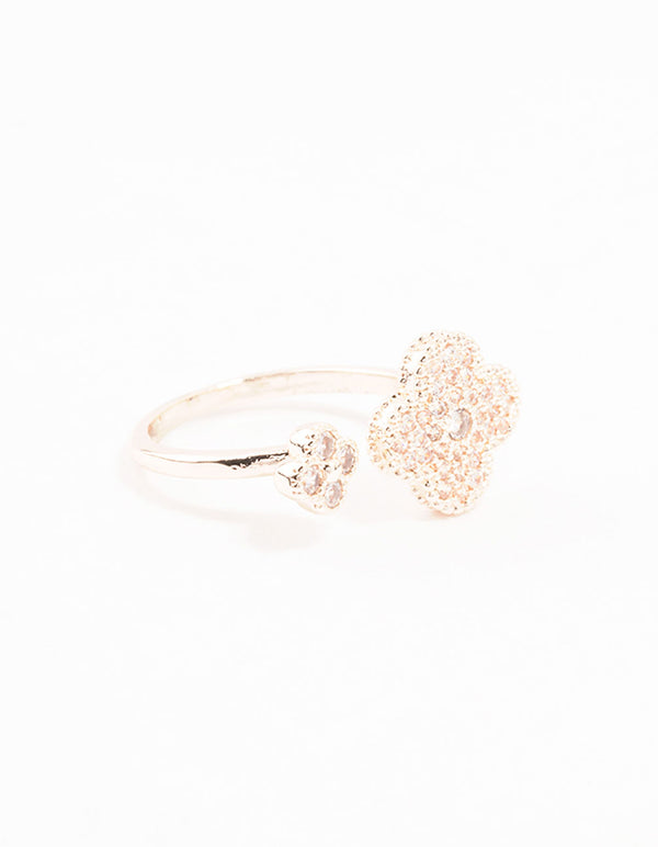 Rose Gold Open Flower Ring