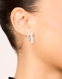 Waterproof Stainless Steel Square Oval Hoop Earrings 2-Pack - link has visual effect only