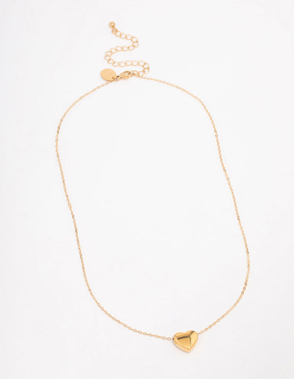 Waterproof Gold Plated Stainless Steel Pendant Heart Necklace