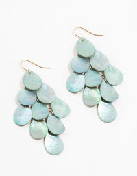 Blue Genuine Shell  Layered Drop Earrings - link has visual effect only