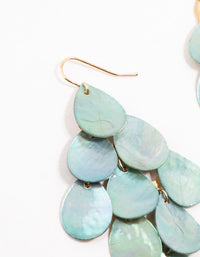 Blue Genuine Shell  Layered Drop Earrings - link has visual effect only