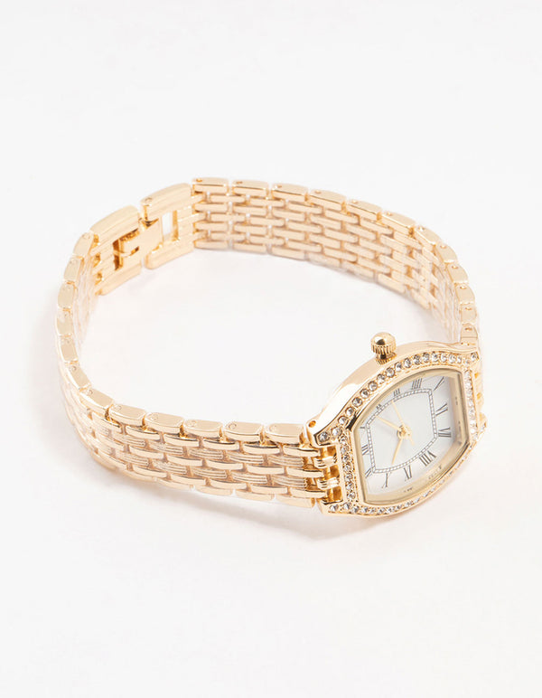 Gold Roman Numeral Diamante Small Watch