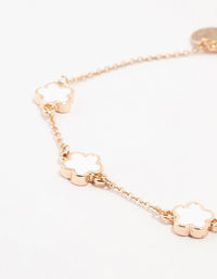 Gold Flower & Cup Chain Anklets 2-Pack - link has visual effect only