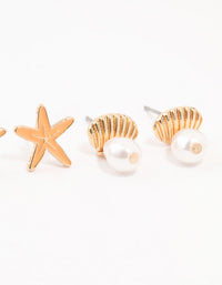 Gold Beachy Earrings 3-Pack - link has visual effect only