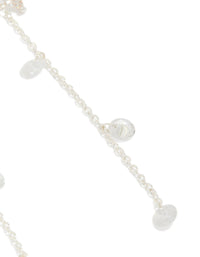 Silver Plated Cubic Zirconia Flower Station Drop Earrings - link has visual effect only