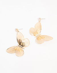 Gold Lazercut Butterfly Drop Earrings - link has visual effect only