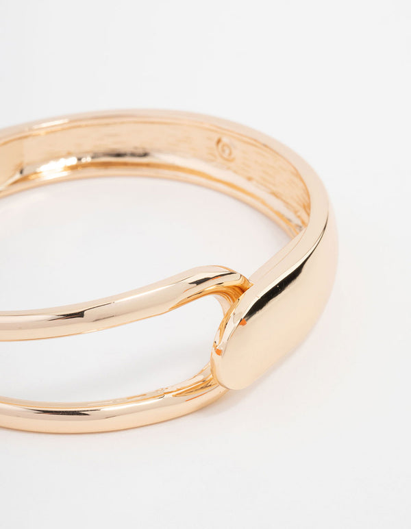 Gold Solid & Cage Wrist Cuff