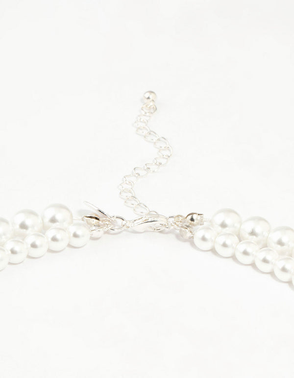 Double Beaded Strand Pearl Jewellery Set