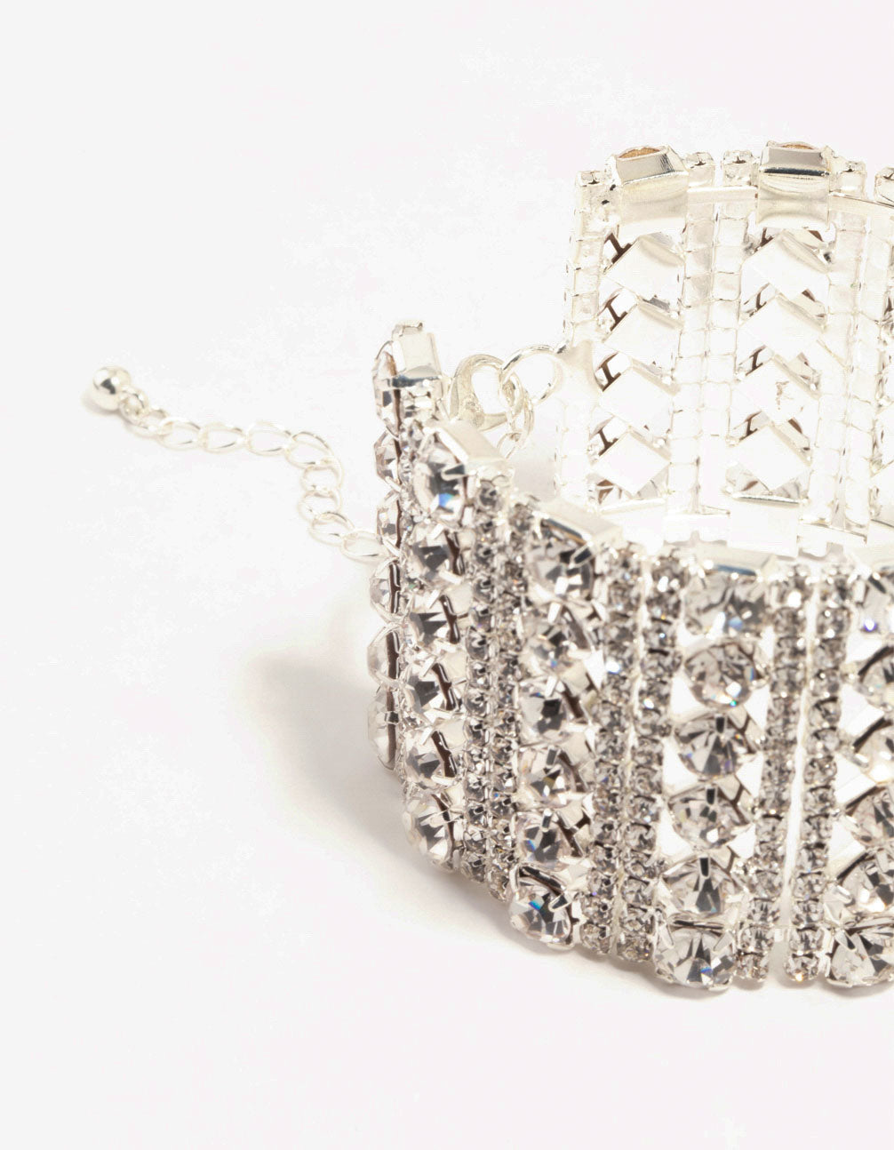 Silver Diamante Caged Wrist Cuff