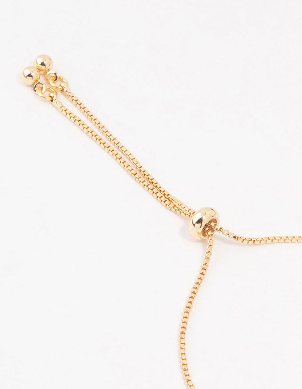 Gold Pear Pave Cubic Zirconia Halo Toggle Bracelet