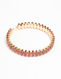 Classic Pink Princess Cubic Zirconia Gold Wrist Cuff - link has visual effect only