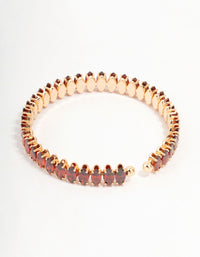 Classic Pink Princess Cubic Zirconia Gold Wrist Cuff - link has visual effect only