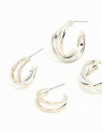 Silver Hoop Earrings 3-Pack - link has visual effect only