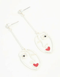 Silver Diamante Face Drop Earrings - link has visual effect only