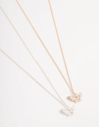 Mixed Metals Cherub Necklaces 2-Pack - link has visual effect only