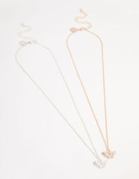 Mixed Metals Cherub Necklaces 2-Pack - link has visual effect only