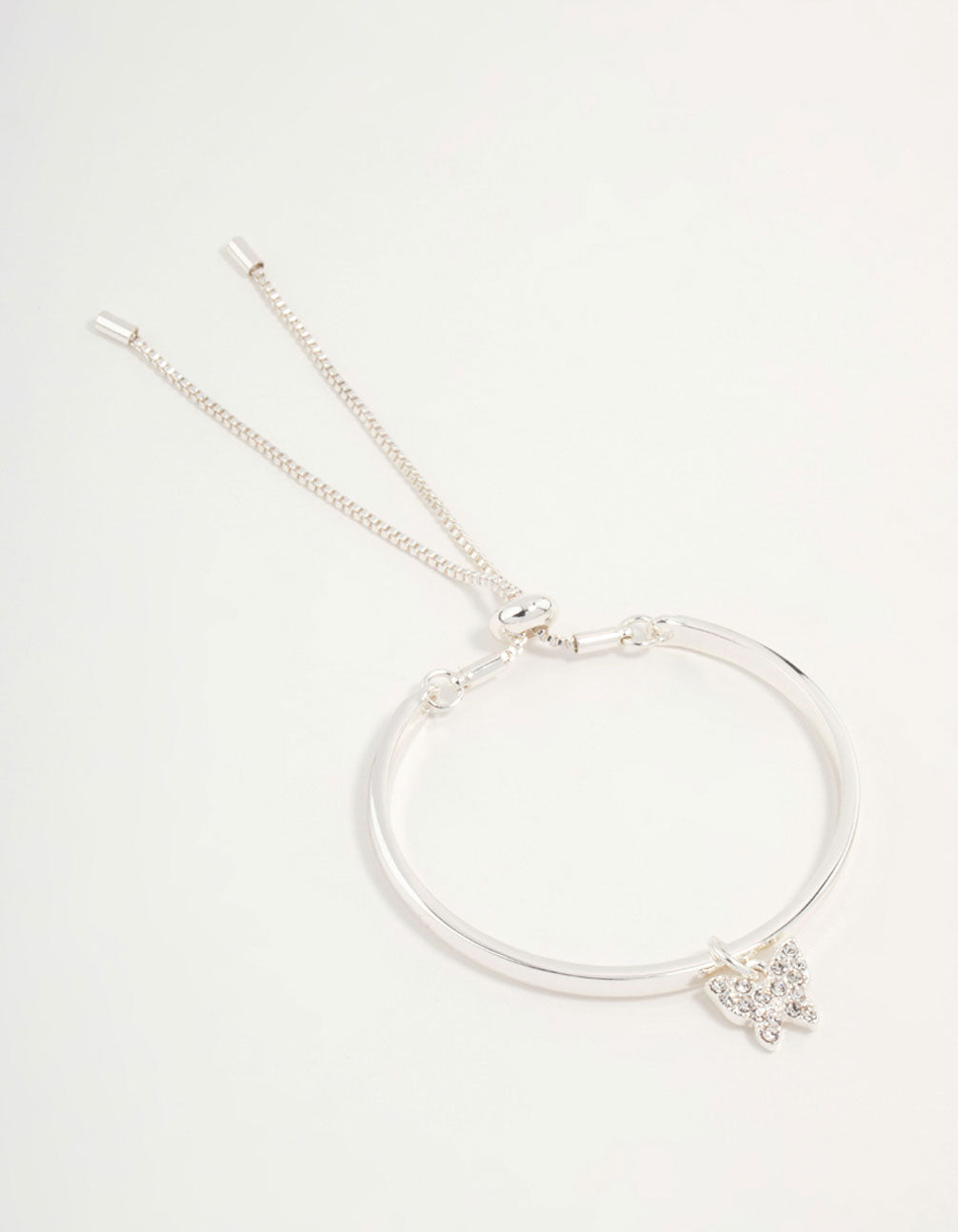 Silver Diamante Butterfly Toggle Bracelet