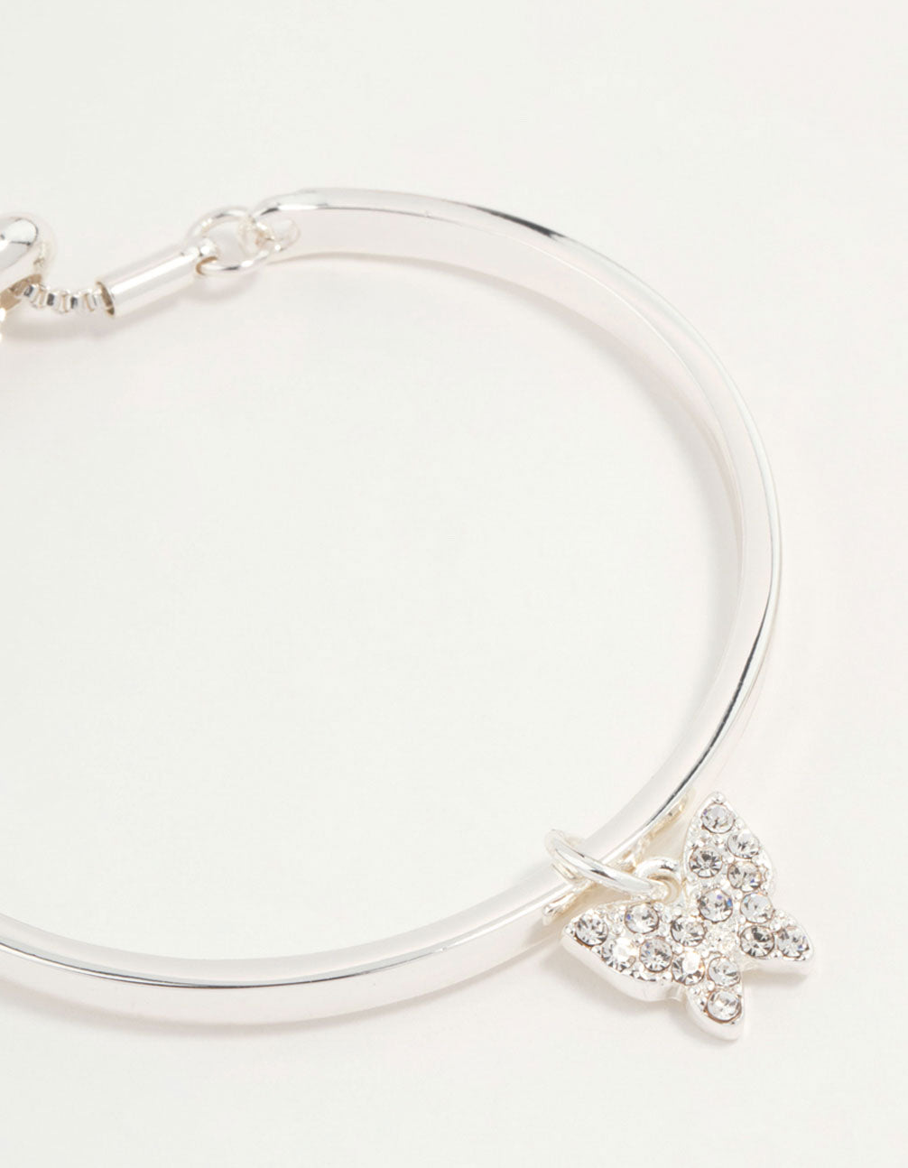Silver Diamante Butterfly Toggle Bracelet