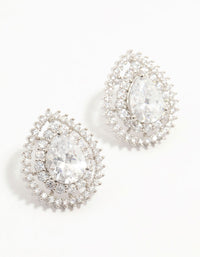 Silver Diamante Snowflake & Pearl Drop Earrings - link has visual effect only