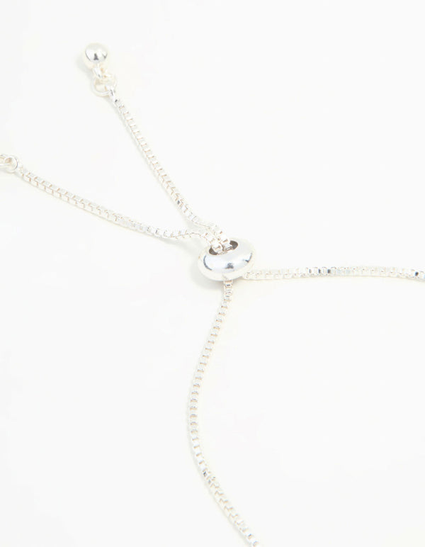 Silver Diamante Thick Cup chain Toggle Bracelet