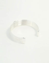 Silver Wire Pear Shaped Diamante Wrist Cuff - link has visual effect only