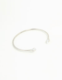 Silver Diamante Claw Narrow Wrist Cuff - link has visual effect only