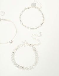 Silver Diamante Vine & Cupchain Toggle Bracelets 4-Pack - link has visual effect only