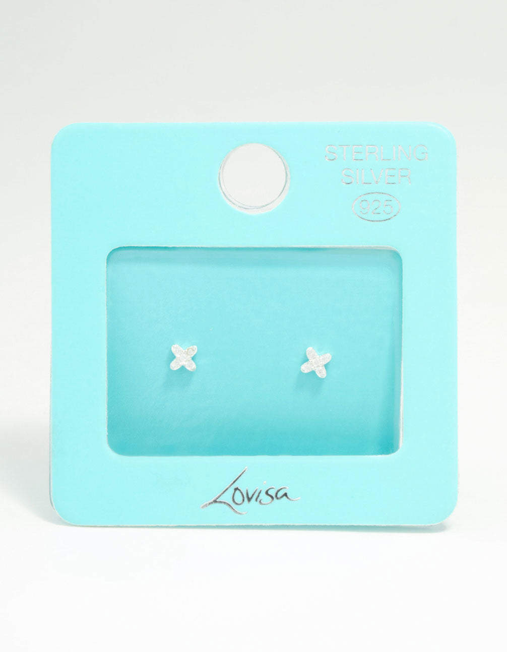 Mini Sterling Silver Cubic Zirconia Flower Stud Earrings