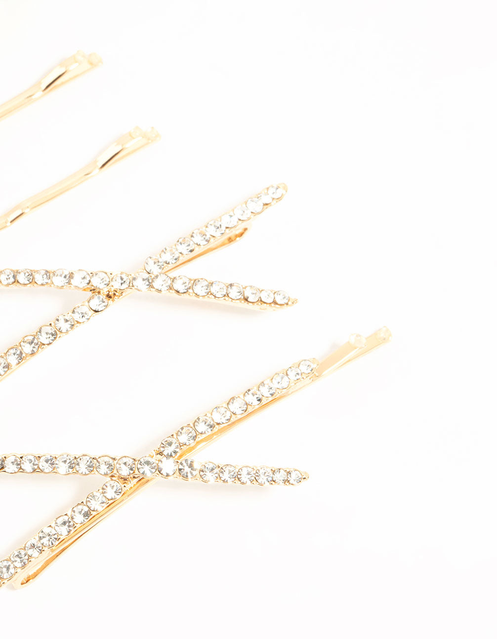 Gold Pave & Single Diamante Slides 6-Pack