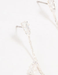 Silver Freshwater Pearl Cubic Zirconia Leaf Drop Earrings - link has visual effect only