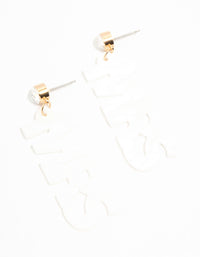 Mrs. Acrylic Bridal Drop Earrings - link has visual effect only