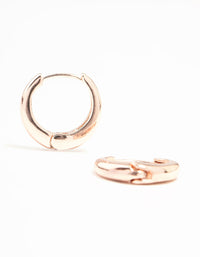 Rose Gold Plain Clicker Huggie Earrings - link has visual effect only