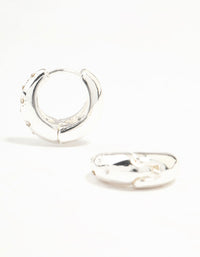 Silver Diamante Clicker Huggie Earrings - link has visual effect only