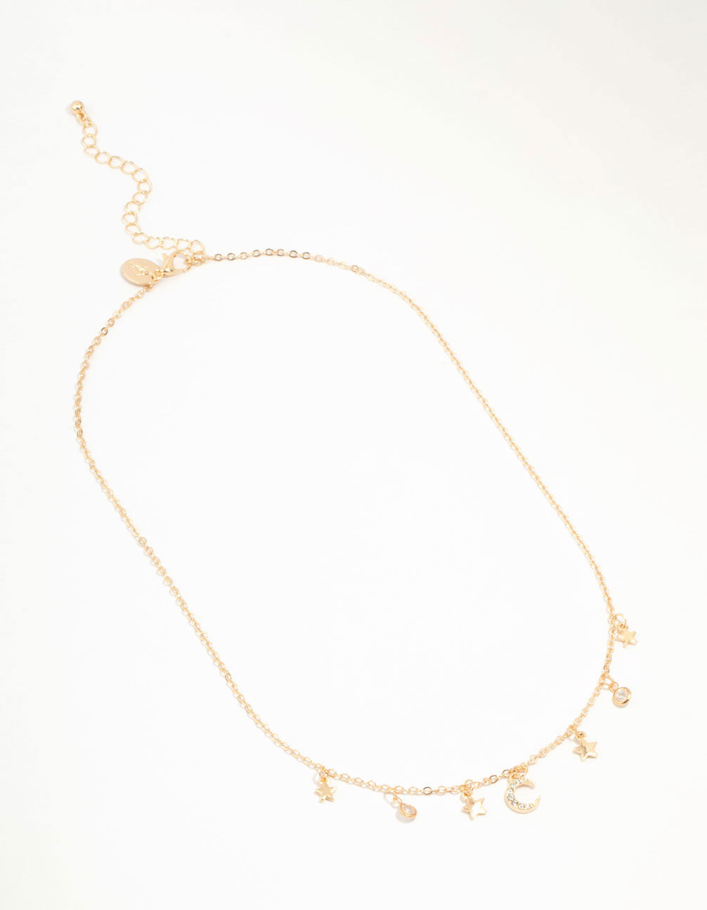 Gold Celestial Diamante Drop Necklace