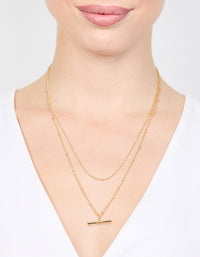 Gold Layered Bar Necklace - link has visual effect only