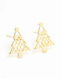 Gold Cutout Tree Stud Earrings - link has visual effect only