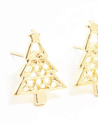 Gold Cutout Tree Stud Earrings - link has visual effect only