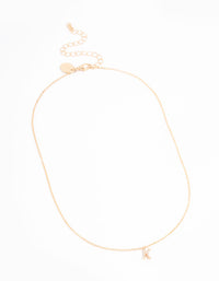 Gold Plated Cubic Zirconia Letter K Necklace - link has visual effect only