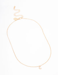 Gold Plated Cubic Zirconia Letter C Necklace - link has visual effect only
