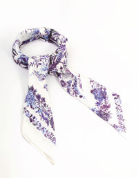 Dainty Purple Floral Fabric Scarf - link has visual effect only